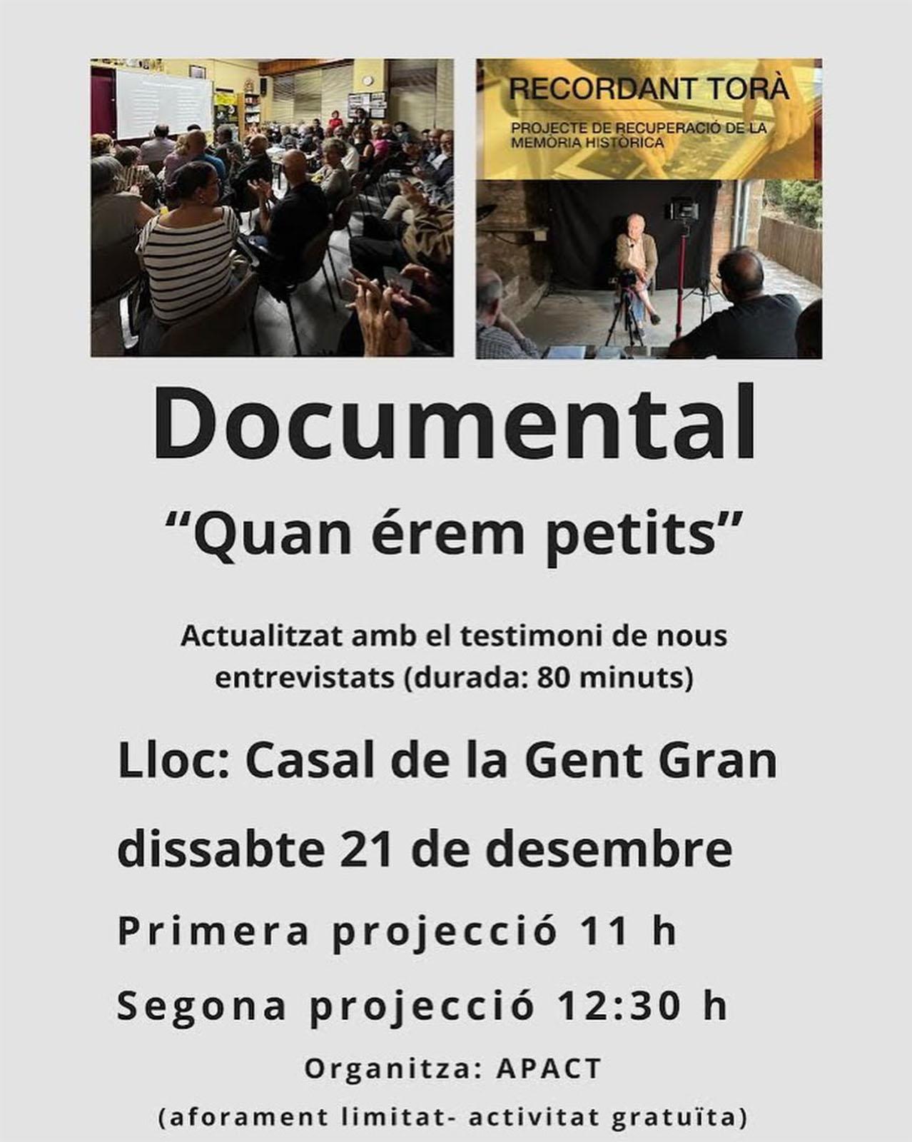 cartell Documental 'Quan érem petits'